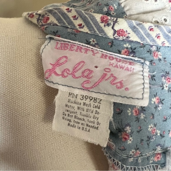 Liberty House Hawaii 1970s Vintage Prairie Cottagecore Floral Print Ruffle Dress - Picture 7 of 7